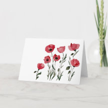 Poppies- Floral 5X7 Blank Greeting Card