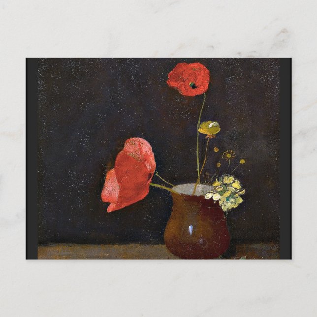 Poppies, floral painting by Odilon Redon Postcard (Front)