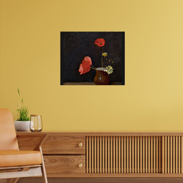 Poppies, floral painting by Odilon Redon Poster (Living Room 2)