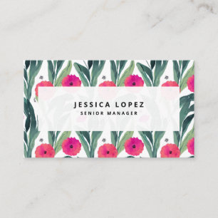 Poppies Floral Pattern Professional Business Card