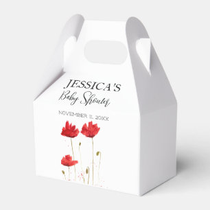 Poppies Flowers Poppy Baby Shower Wildflower girl Favour Box