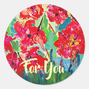 Poppies For You Classic Round Sticker