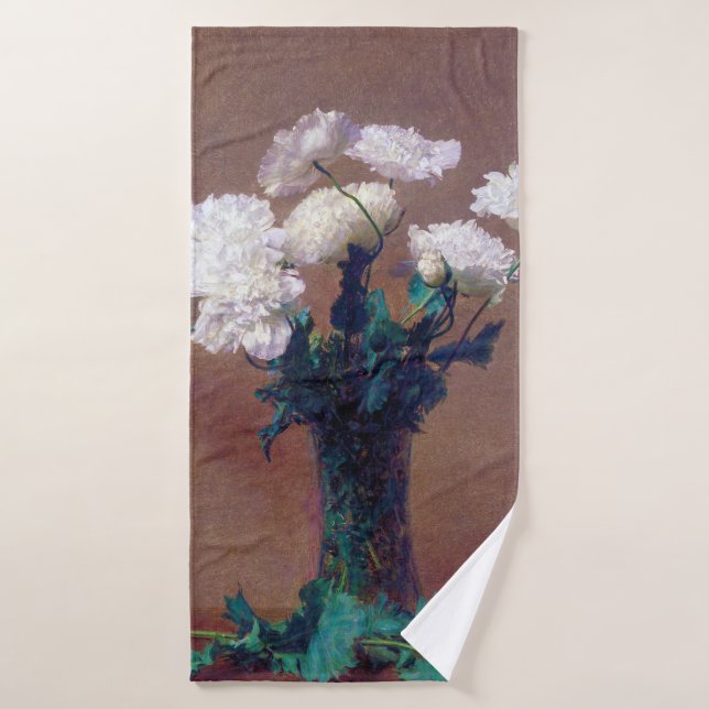 Poppies, Henri Fantin-Latour Bath Towel (Bath Towel)