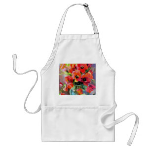 Poppies In A Glass Vase Standard Apron