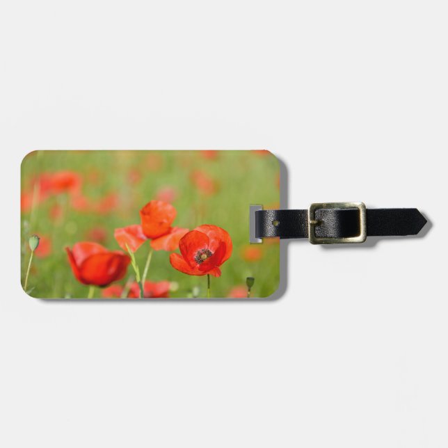 Poppies in a poppy field luggage tag (Front Horizontal)