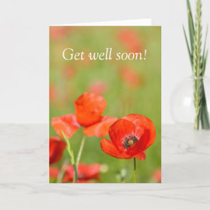 Poppies in a poppy field sympathy card