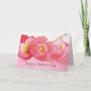 Poppies in a row Mother's Day Card