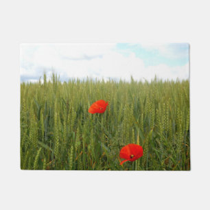 Poppies in a Wheat Field Door Mat