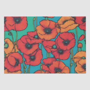 Poppies in Bloom Decoupage Paper