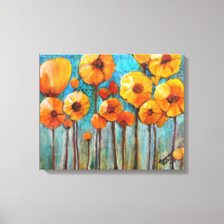 Poppies in Fall Canvas Print