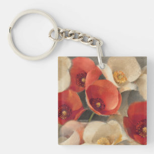 Poppies in Full Bloom Key Ring