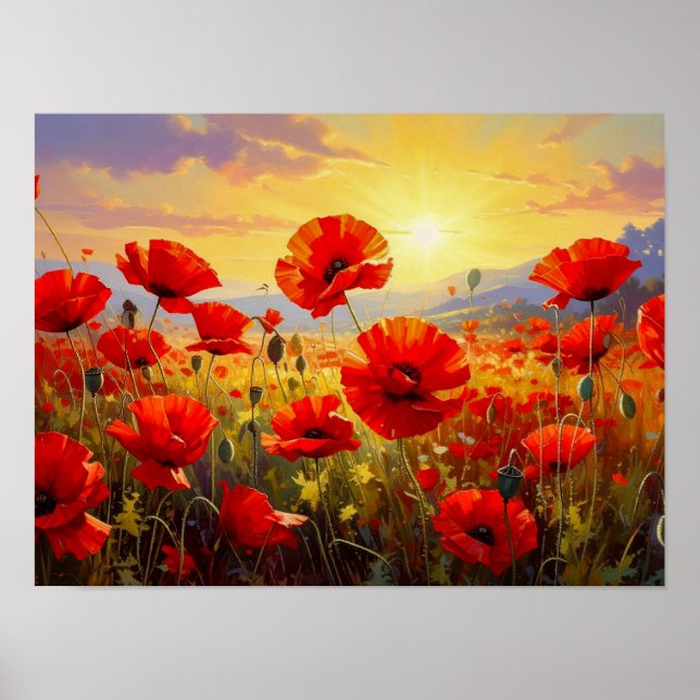 Poppies in the Evening Light Poster (Front)
