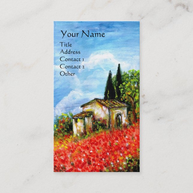 POPPIES IN TUSCANY BUSINESS CARD (Front)