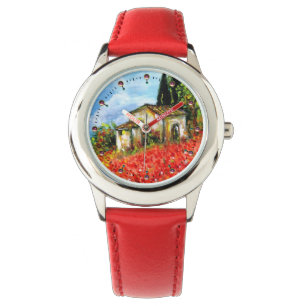 POPPIES IN TUSCANY LANDSCAPE WATCH