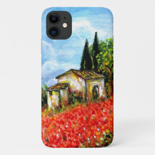 POPPIES IN TUSCANY / Landscape with Flower Fields iPhone 11 Case