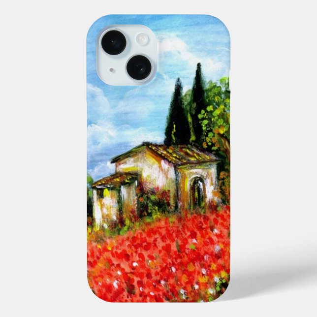 POPPIES IN TUSCANY / Landscape with Flower Fields Case-Mate iPhone Case (Back)