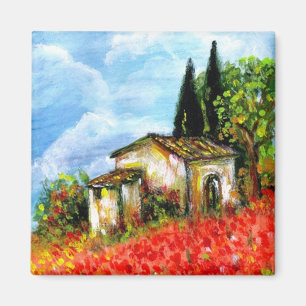 Poppies in Tuscany Magnet