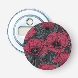 Poppies in Viva Magenta Bottle Opener