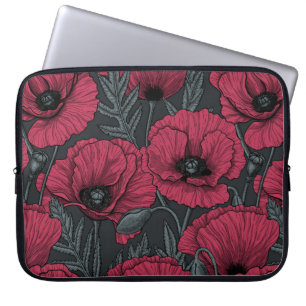 Poppies in Viva Magenta Laptop Sleeve