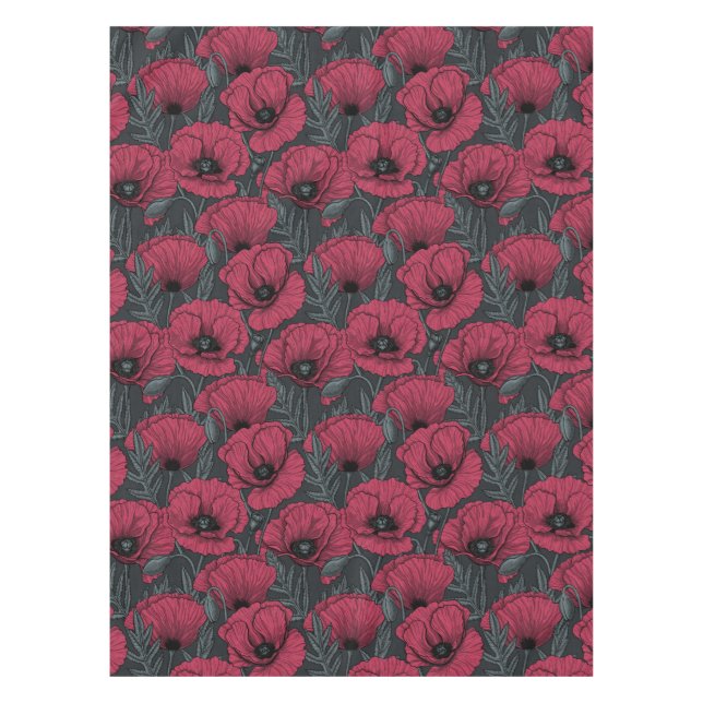 Poppies in Viva Magenta  Tablecloth (Front)