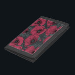 Poppies in Viva Magenta  Trifold Wallet<br><div class="desc">Vector pattern made of hand-drawn poppies.</div>