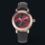 Poppies in Viva Magenta  Watch<br><div class="desc">Vector pattern made of hand-drawn poppies.</div>