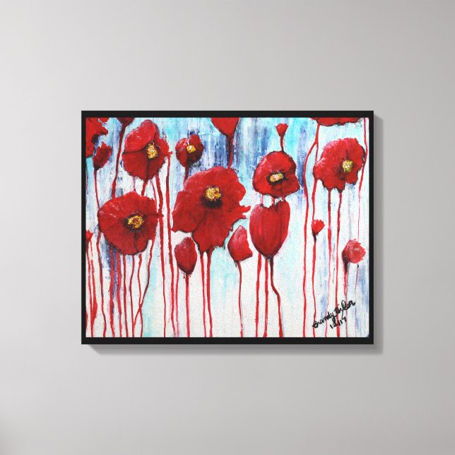Poppies in Winter Canvas Print (Front)