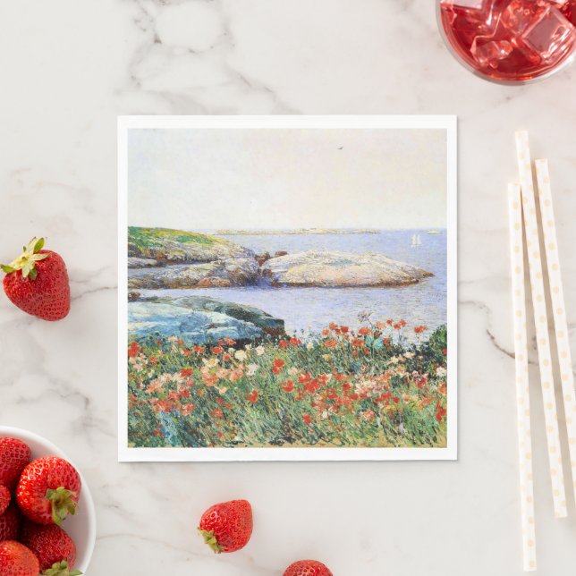 Poppies, Isles of Shoals, Napkin (Insitu)