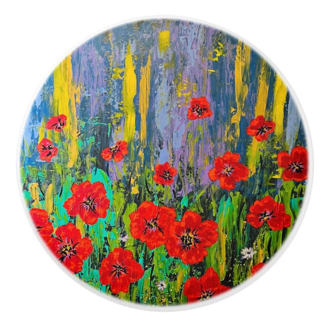 Poppies knob pull (Front)