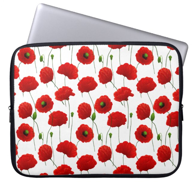Poppies Laptop Sleeve (Front)