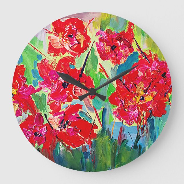 Poppies Large Clock (Front)