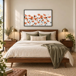 Poppies & Light Modern Botanical Wall Art Poster