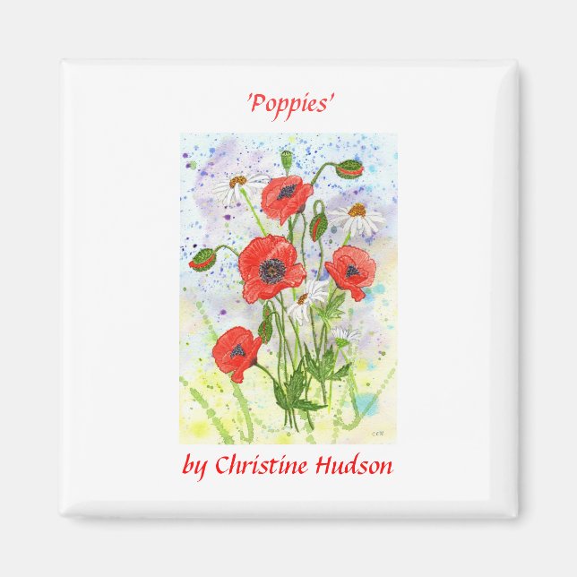 'Poppies' Magnet (Front)