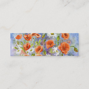 'Poppies n Daisies' Small Bookmark Mini Business Card