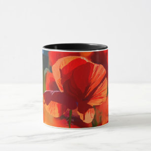 poppies - oil painting mug