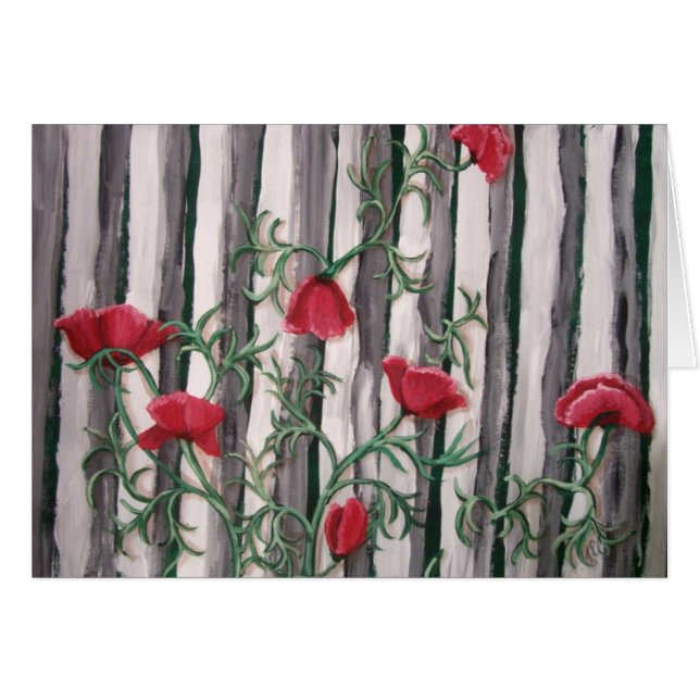 Poppies on a Fence (Front Horizontal)