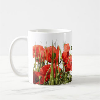 Poppies on Mug and cup.