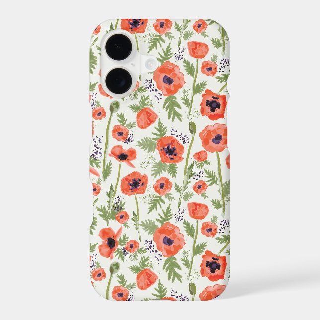Poppies Orange Floral Pattern (Back)