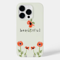 Poppies Orange Watercolor Floral With Name