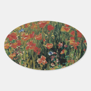 Poppies Oval Sticker