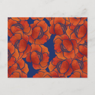 Poppies Pattern Art Poppy Postcard
