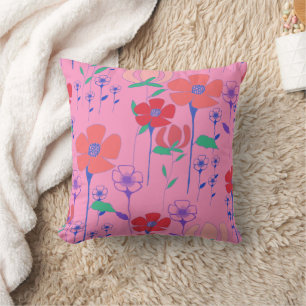 Poppies Pink Cushion