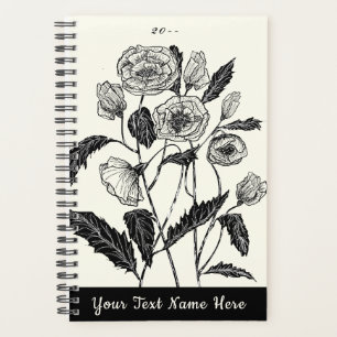 Poppies Planner Custom Colour and Text Year