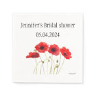 Poppies Poppy flowers watercolor Red Bridal shower