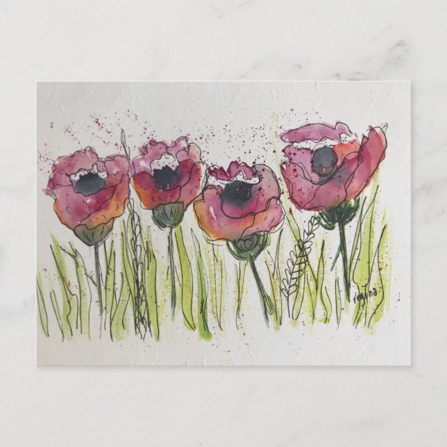 Poppies Postcard (Front)