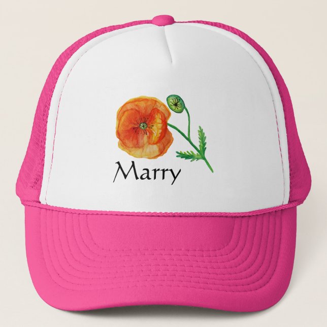 Poppies, Red poppy flowers Custom  Art Cap (Front)