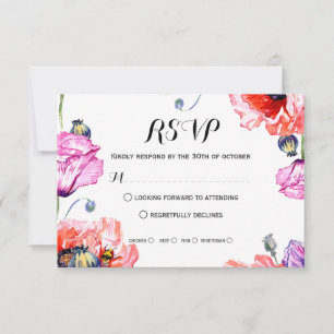 Poppies Rsvp. RSVP Card