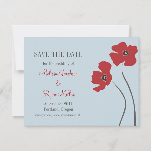 Poppies Save the Date (Front)