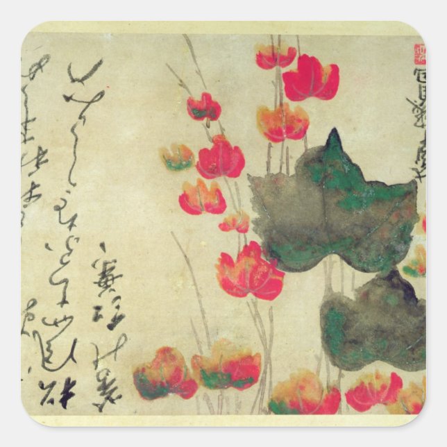 Poppies Square Sticker (Front)