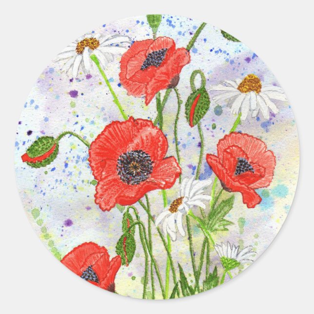 'Poppies' Sticker (Front)